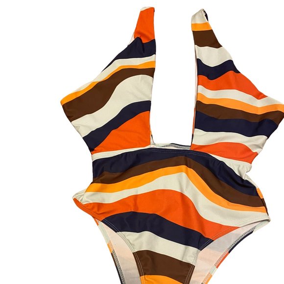 New Deep plunge one piece swimsuit - Picture 1 of 7